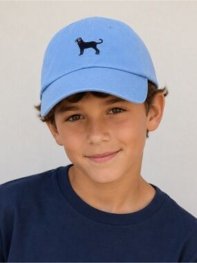The Black Dog Youth Baseball Cap Light Blue Adjustable Cotton Hat Dog Logo